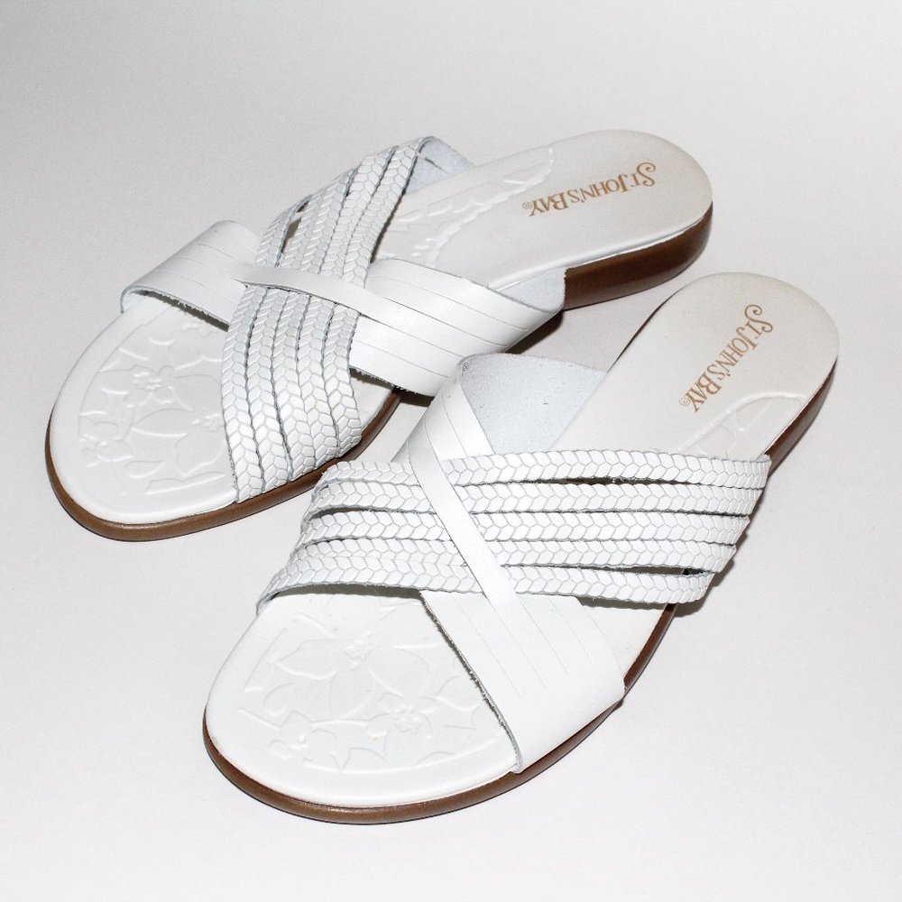 St. John's Bay Leather Cross-Strap Sandals